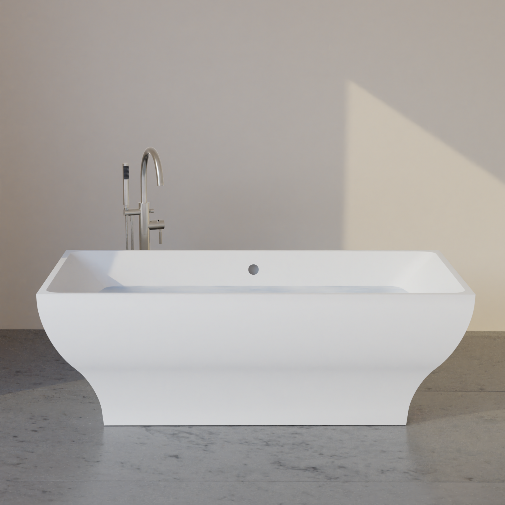 Roshelle 66" x 32" Freestanding Acrylic Soaker Tub, White, ROSHELLE67