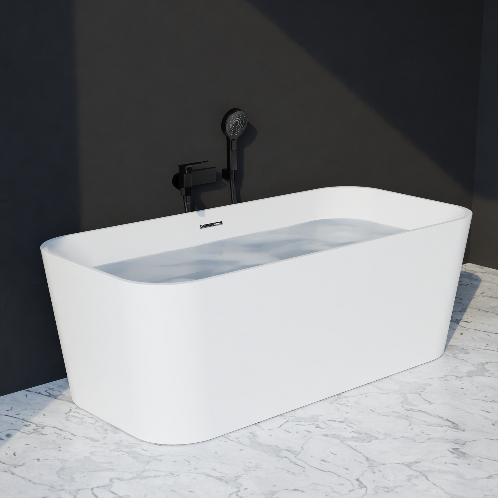 Zion 67" x 31" Freestanding Acrylic Soaker Tub, White, ZION67