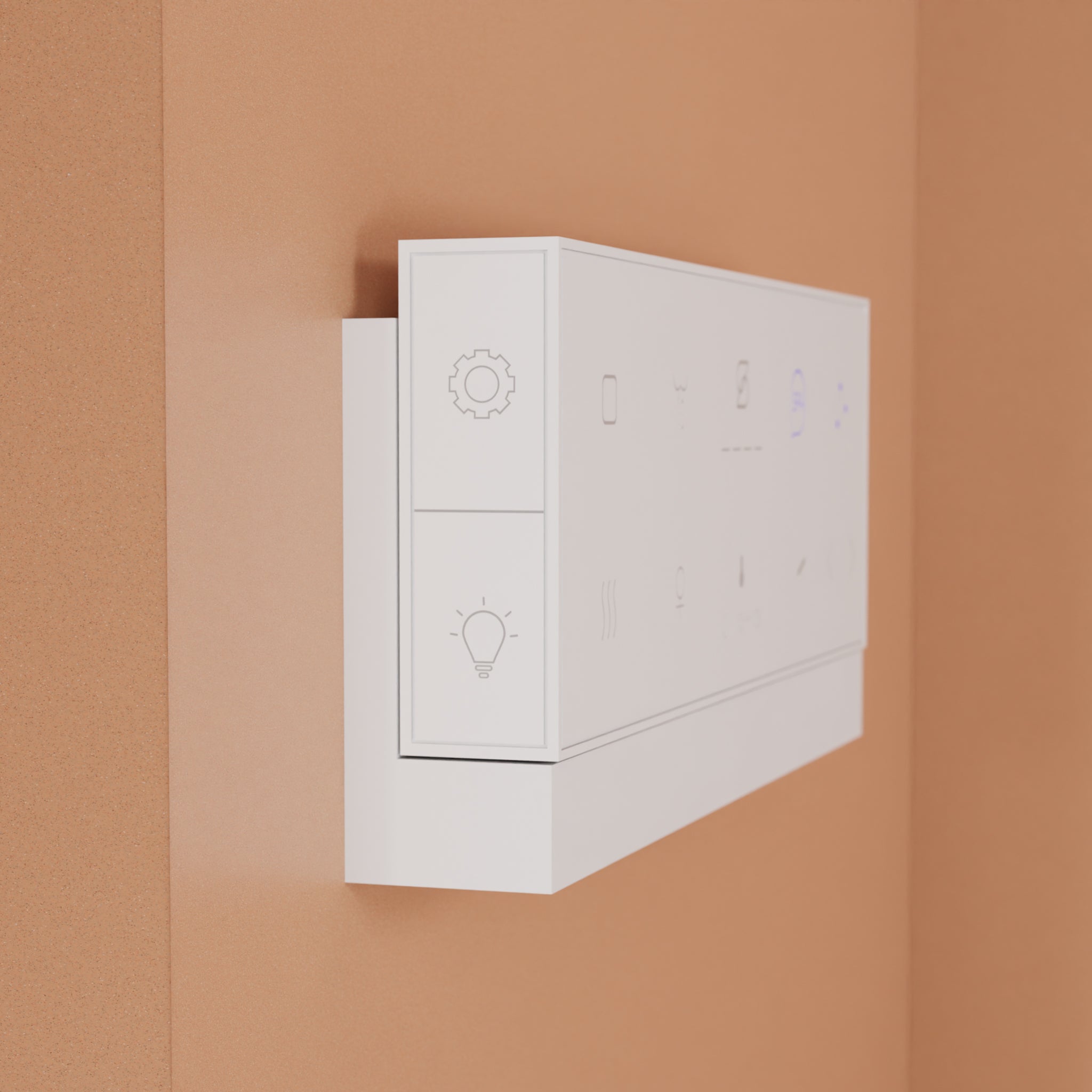 Angled view of Tahum Smart Bidet Toilet with ToeTouch, Auto Open, White remote