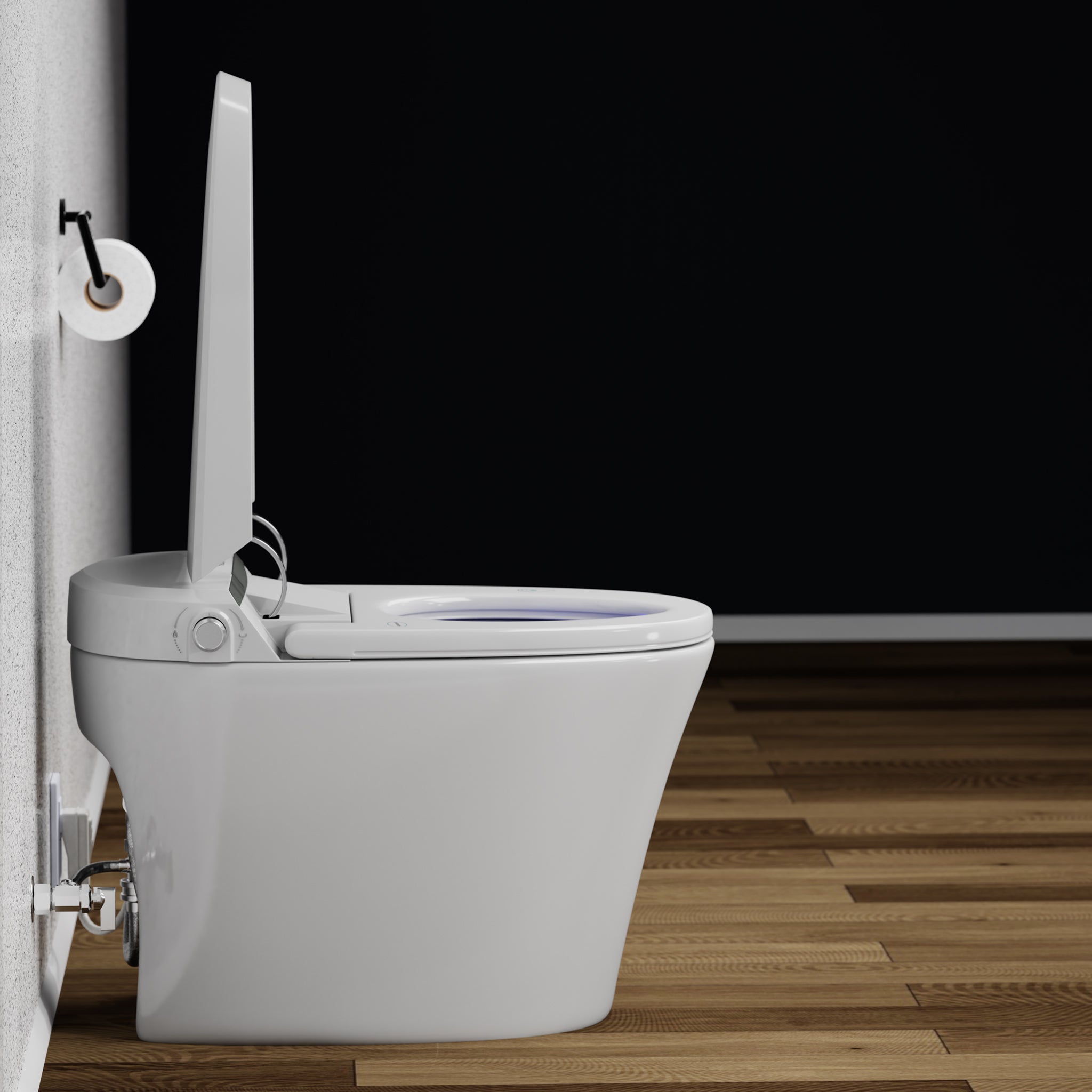 Angled view of Chiaro Smart Bidet Toilet, White
