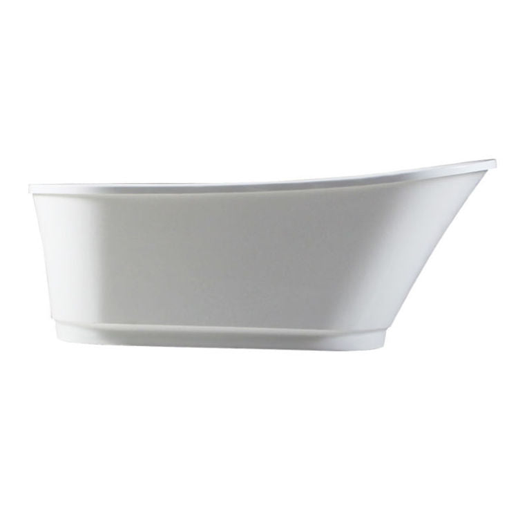 Side view of Bella 66"x 30" Freestanding Soaker Tub, White, BELLA67
