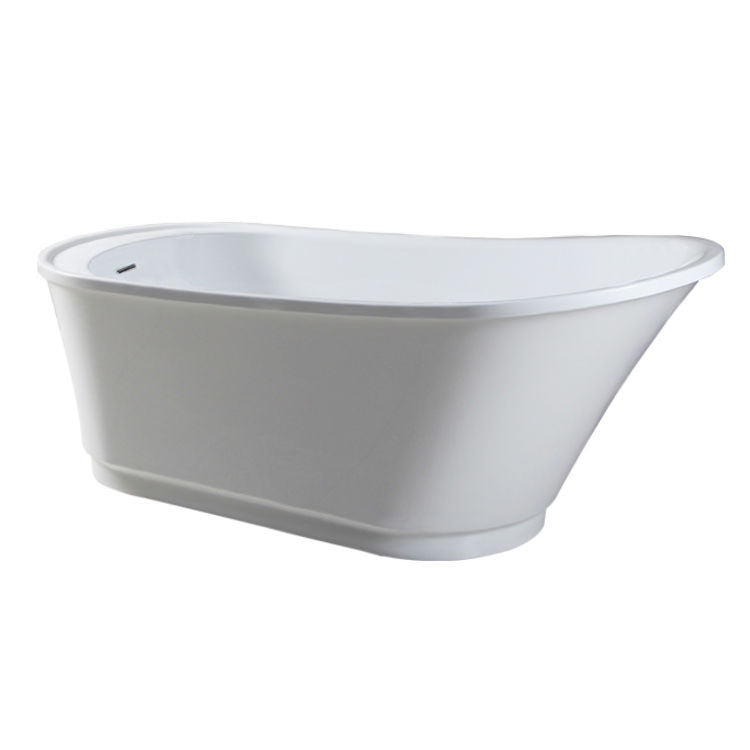 Angled view of Bella 66"x 30" Freestanding Soaker Tub, White, BELLA67