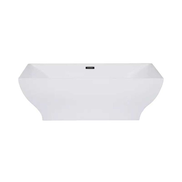 Angled side view of Roshelle 66" x 32" Freestanding Acrylic Soaker Tub, White, ROSHELLE67