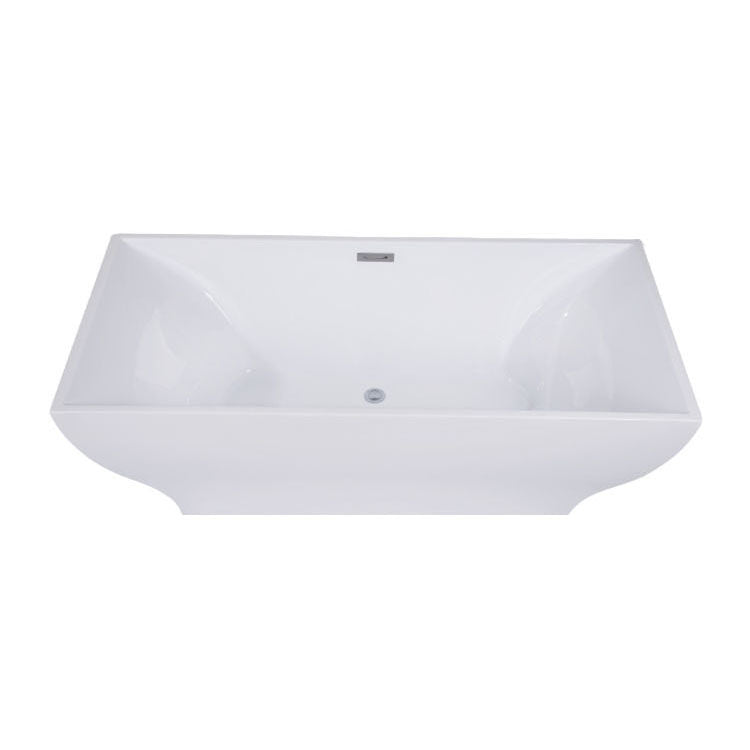 Angled front view of Roshelle 66" x 32" Freestanding Acrylic Soaker Tub, White, ROSHELLE67