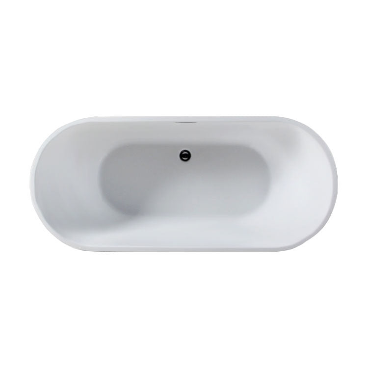 Top view of Bryn 67" x 30" Freestanding Soaker Tub, White, BRYN67