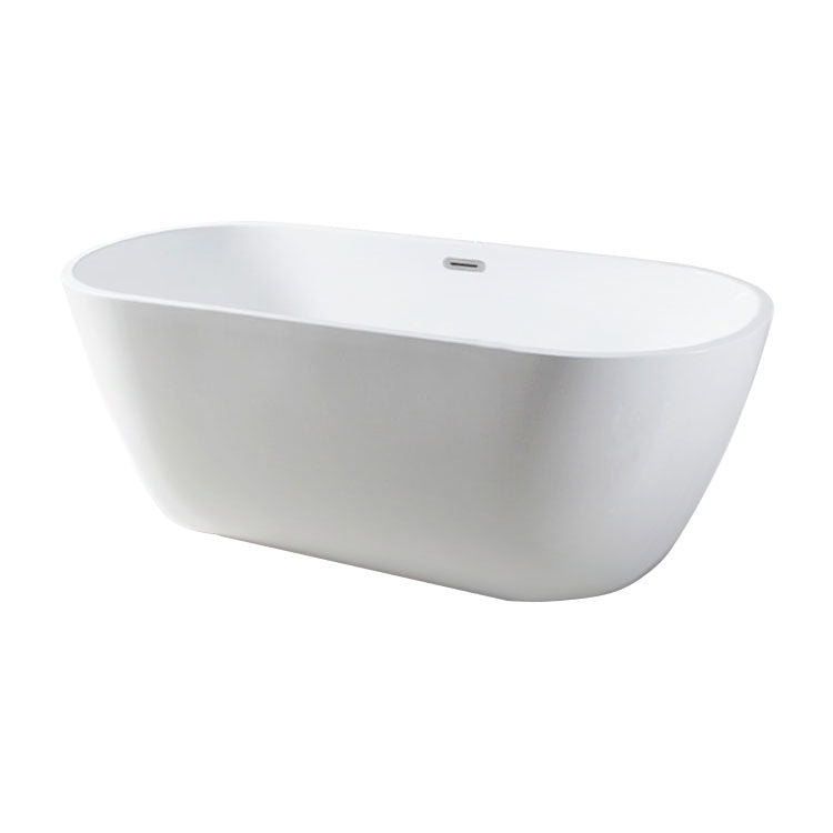 Angled view of Bryn 67" x 30" Freestanding Soaker Tub, White, BRYN67