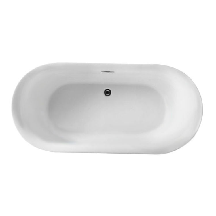 Top view of Flora 59" x 30" Freestanding Acrylic Soaker Tub, White, FLORA59