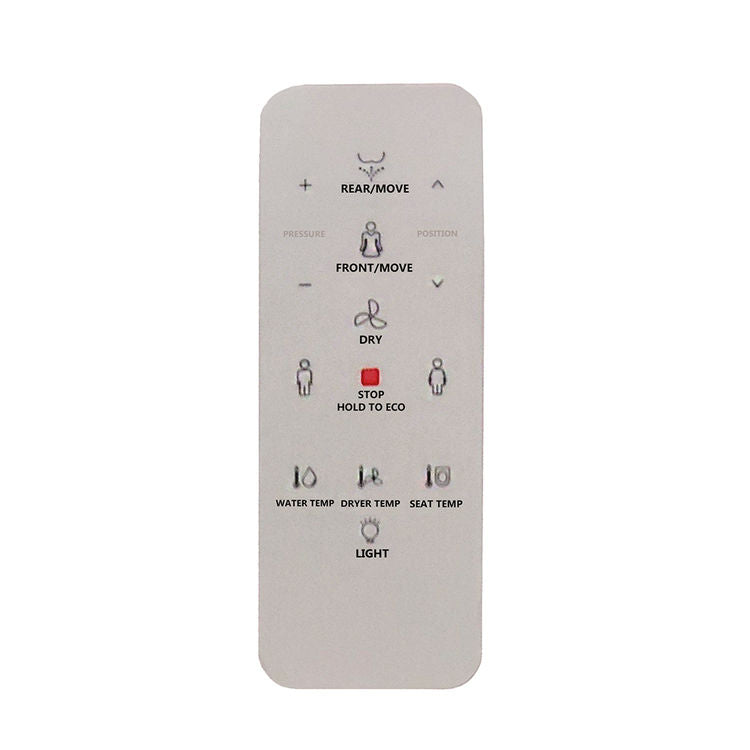 Front view of Electronic Bidet Seat, Elongated, White, DEBSERN.WH remote