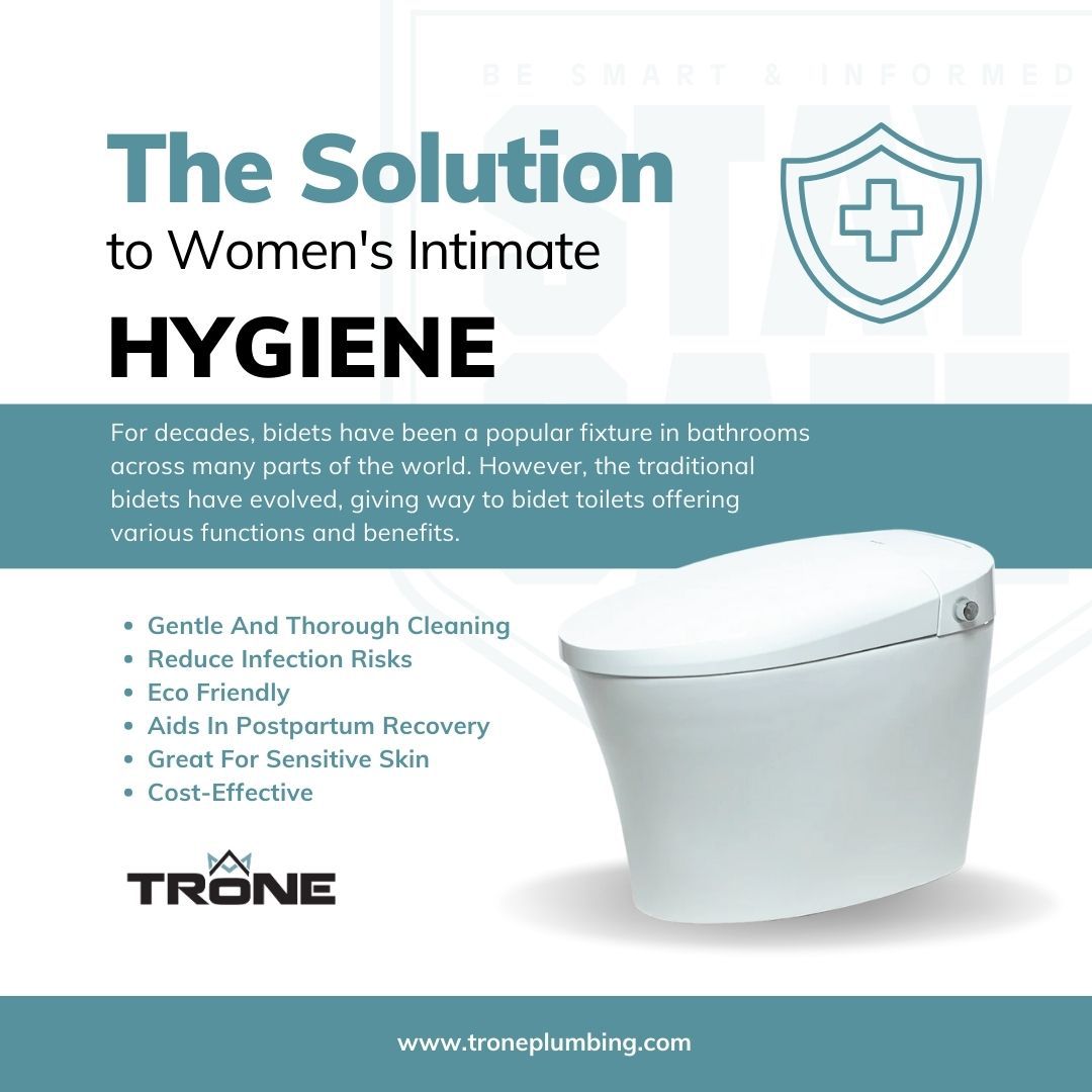 Infographic of Trone bidet toilet.