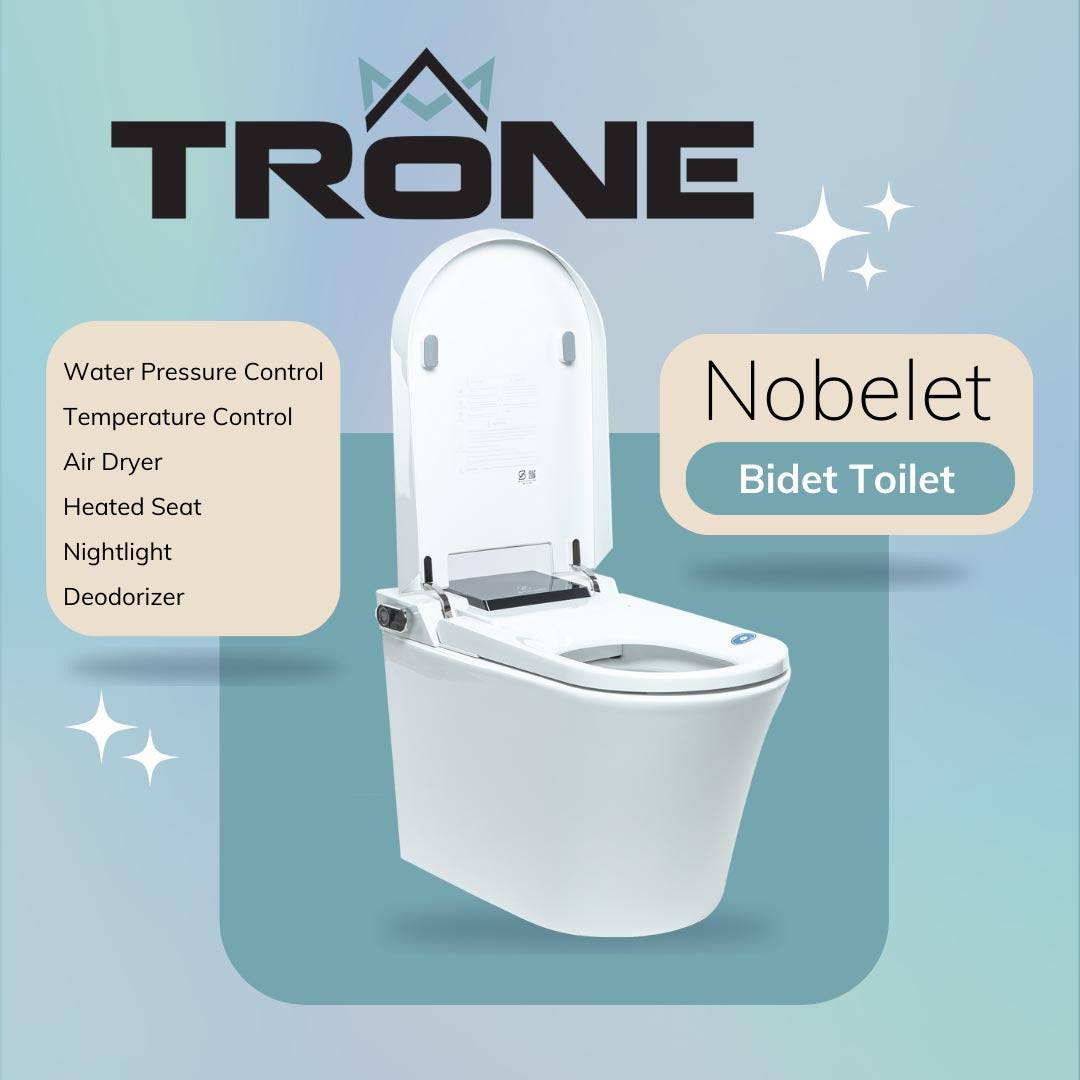 Infographic of Trone Nobelet Bidet Toilet.