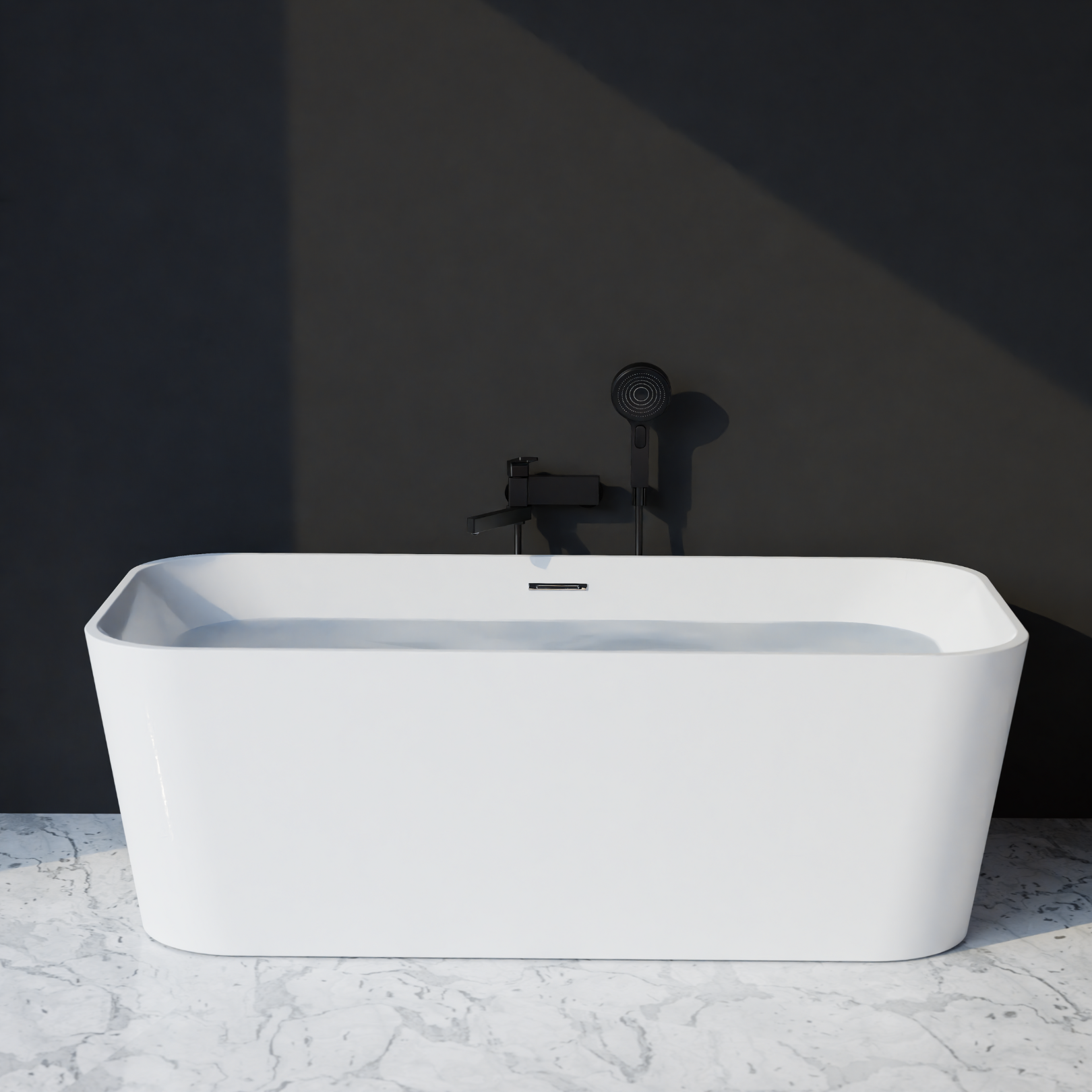 Zion 67" x 31" Freestanding Acrylic Soaker Tub, White, ZION67