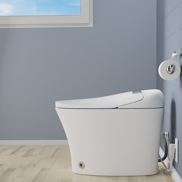 Side view of Aquatina II Smart Bidet Toilet with ToeTouch, White