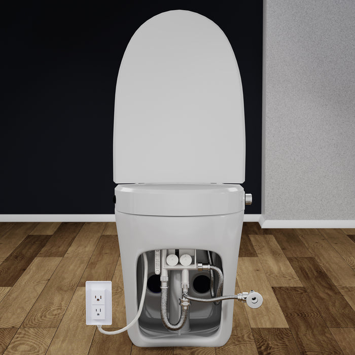 Back view of Chiaro Smart Bidet Toilet, White