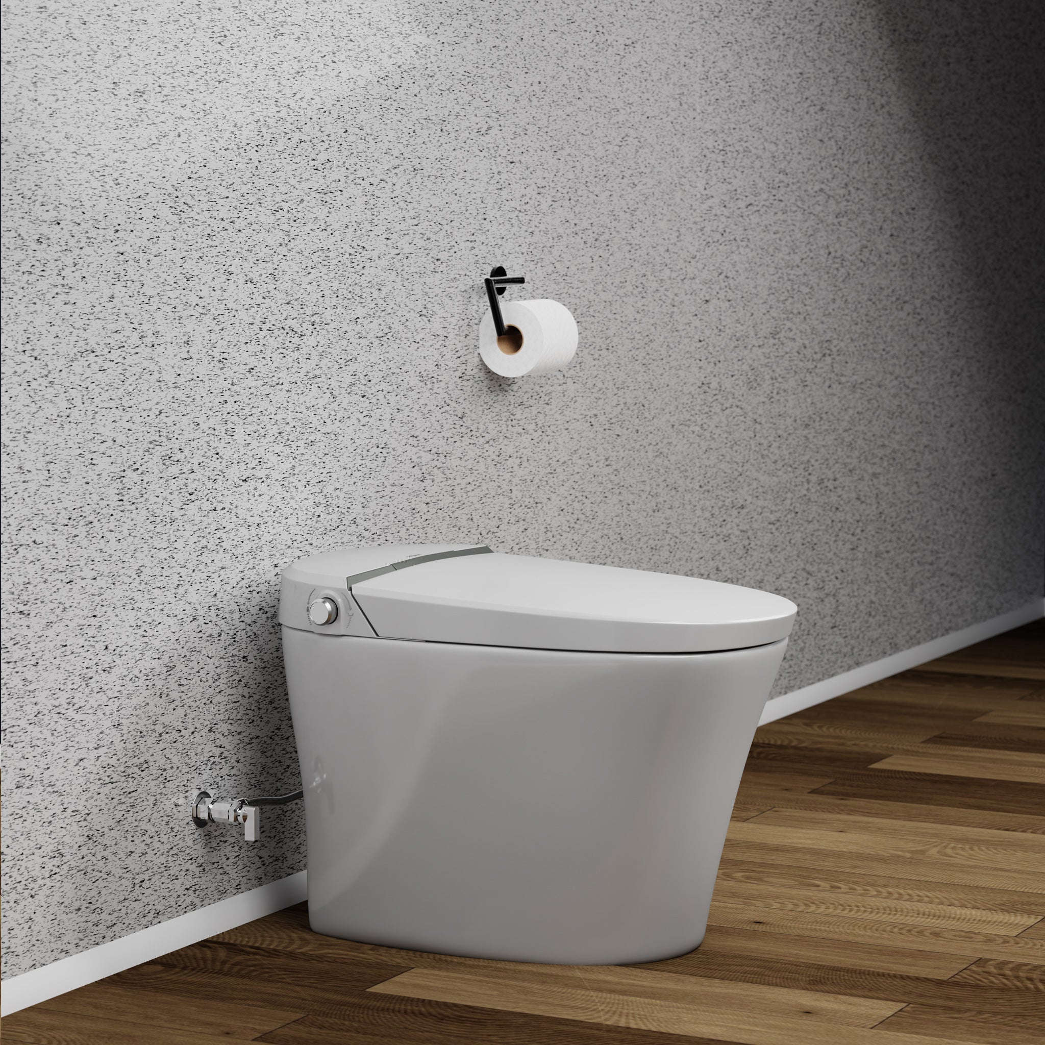 Angled right view of Chiaro Smart Bidet Toilet, White