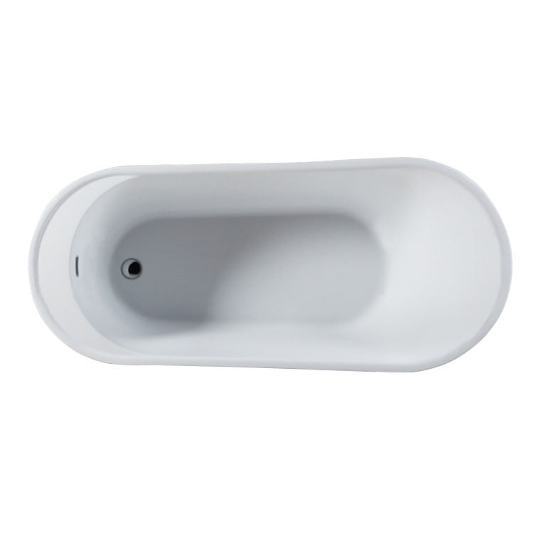 Angled top view of Side view of Bella 66"x 30" Freestanding Soaker Tub, White, BELLA67