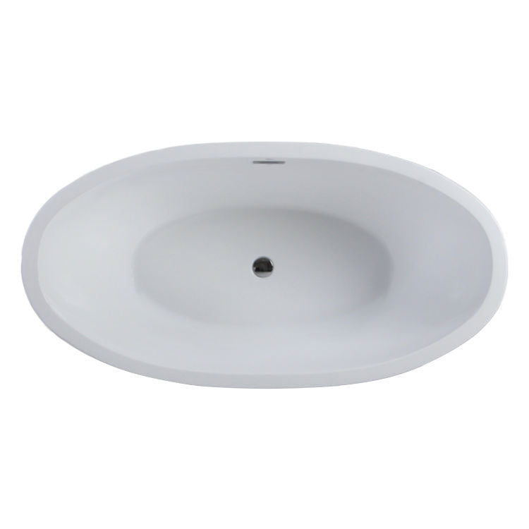 Top view of Cloe 59" x 32" Freestanding Acrylic Soaker Tub, White, CLOE59