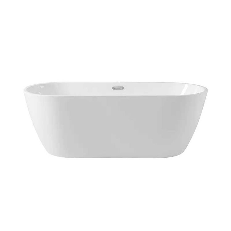 Angled left side view of Bryn 67" x 30" Freestanding Soaker Tub, White, BRYN67