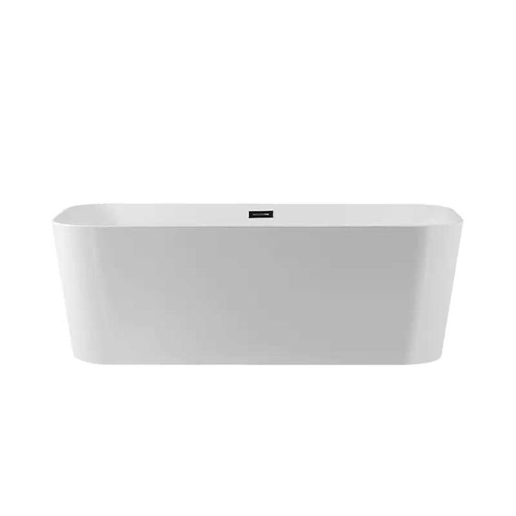 Side view of Zion 67" x 31" Freestanding Acrylic Soaker Tub, White, ZION67