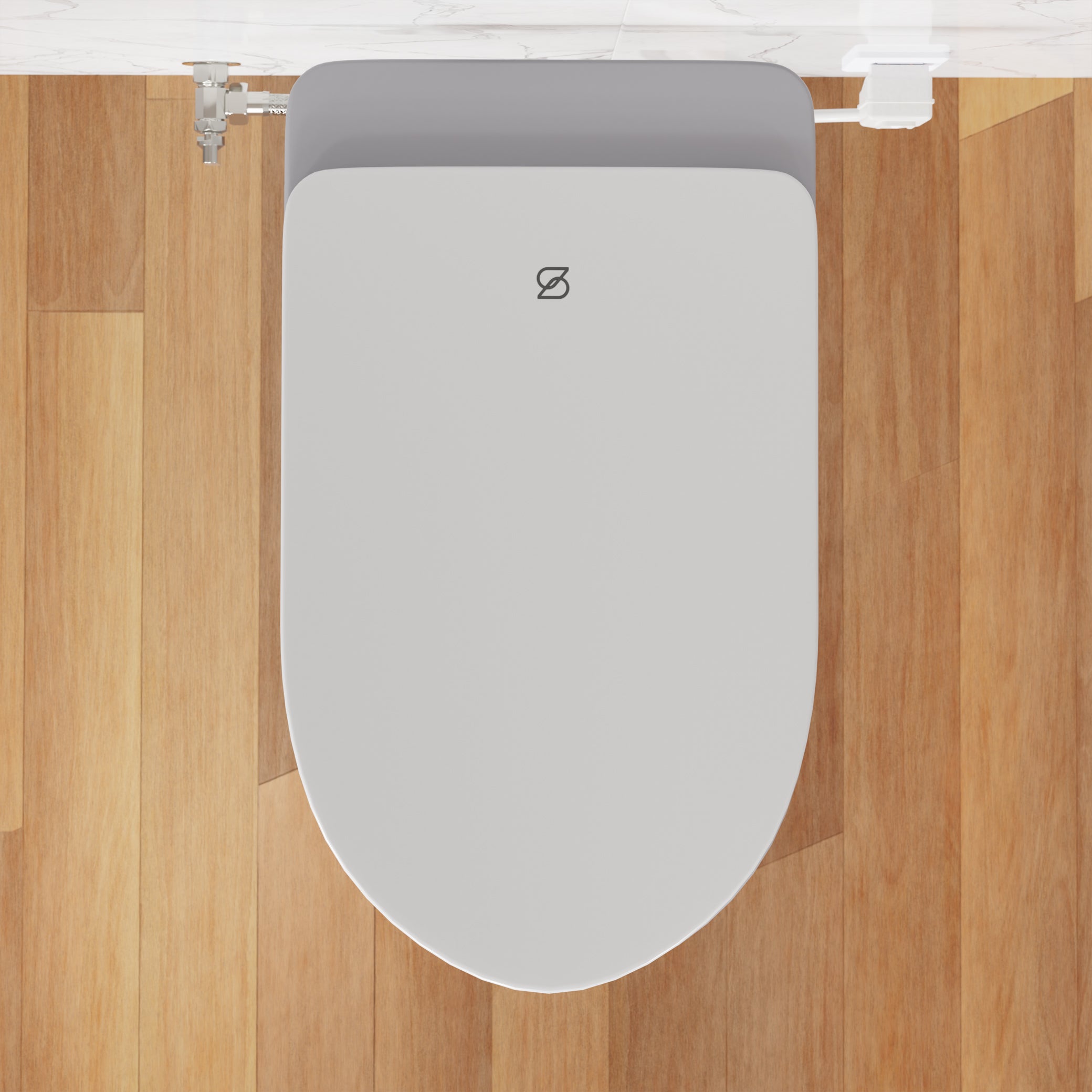 Top view of Ganza Smart Bidet Toilet with Efoam, ToeTouch, Auto Open, & White